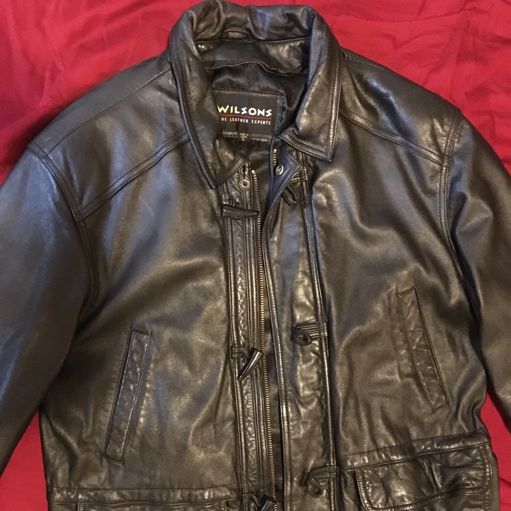 Black men’s leather coat